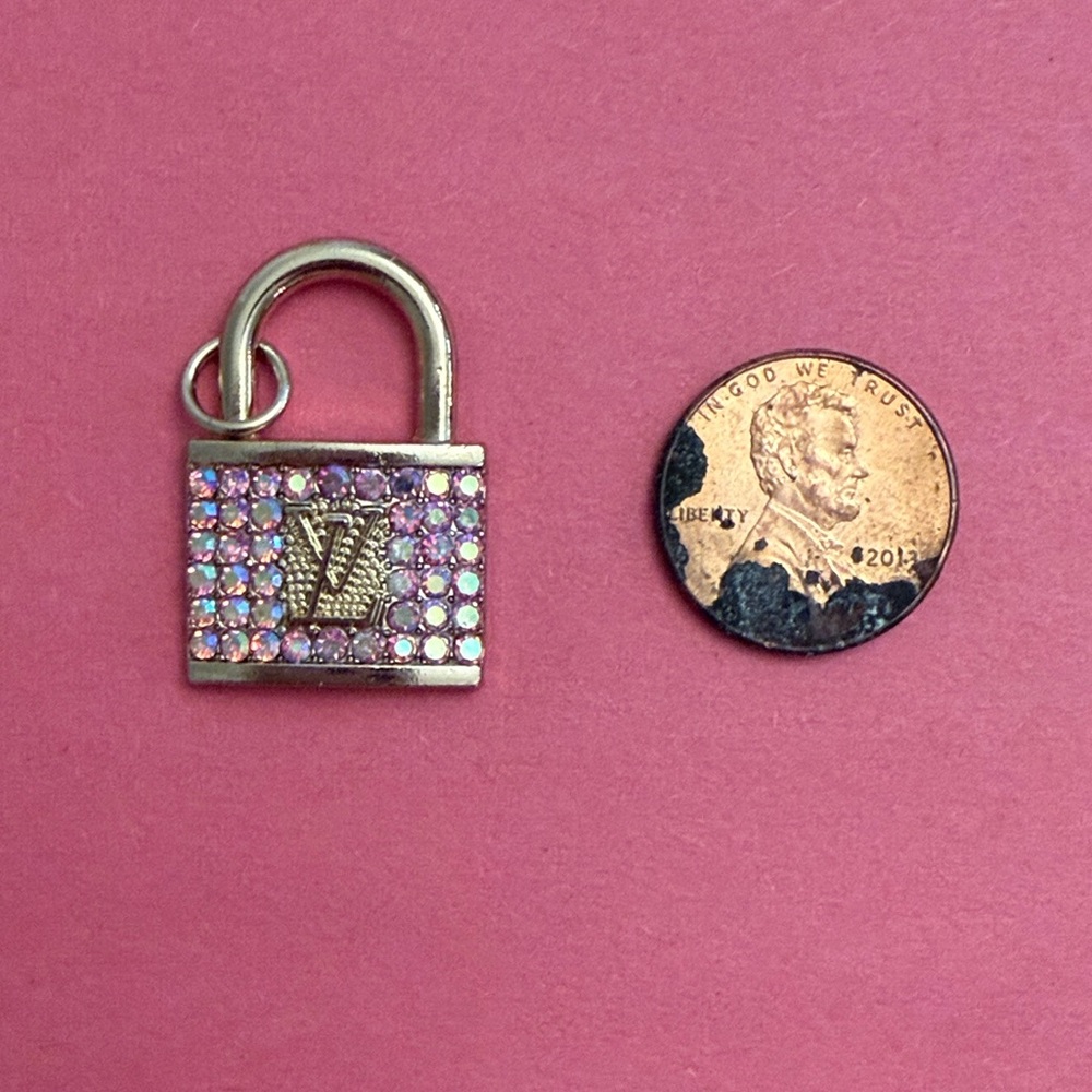 Louis Vuitton Pink Crystal Padlock Charm - Picture 2 of 2